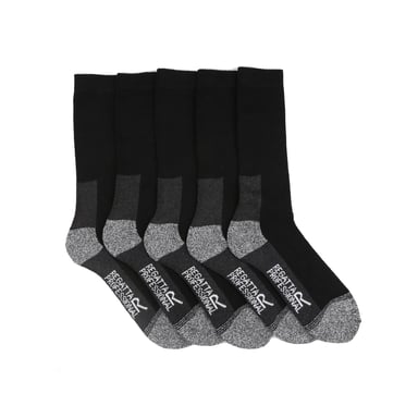 Regatta Mens Boot Socks (Pack of 5) (Black)