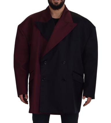 Chaqueta para hombre de poliéster de doble botonadura Bordeaux de Dolce & Gabbana