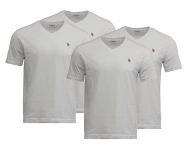 U.S. Polo Assn. 4 PACK V-neck - T-shirt basic in White