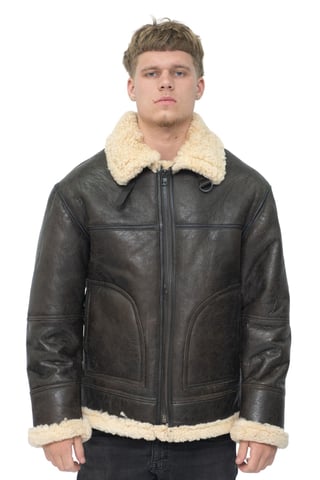 Chaqueta de aviador de piel de oveja B3 Shearling para hombre - Gloucester