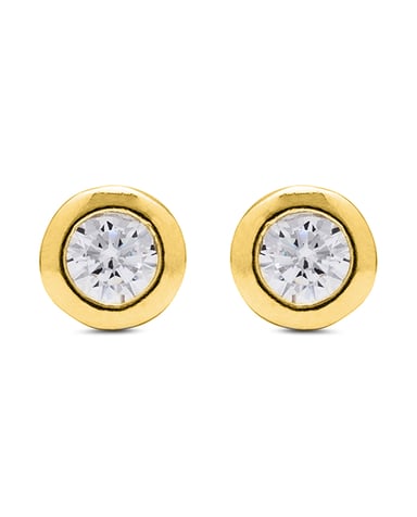 Pendientes Luxenter  de Plata de Ley 925 con Circonita Brillante acabados en oro amarillo de 18K - Zaja