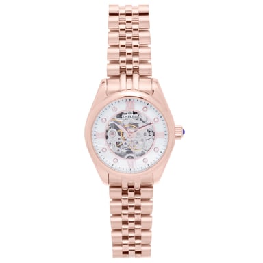 Reloj de pulsera con esfera esqueleto MOP automático Empress Magnolia