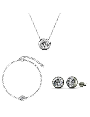 Conjuntos de piedras de luna y nacimiento - Plata y cristal