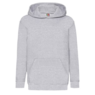 Fruit Of The Loom Childrens Unisex Hooded Sweatshirt / Hoodie (Heather Grey)