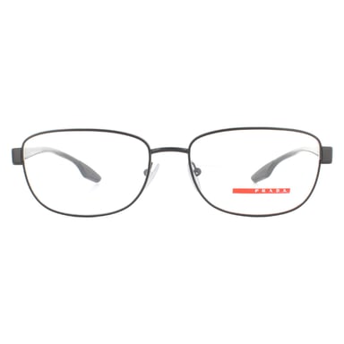 Prada gafas deportivas rectangulares de goma negra para hombre
