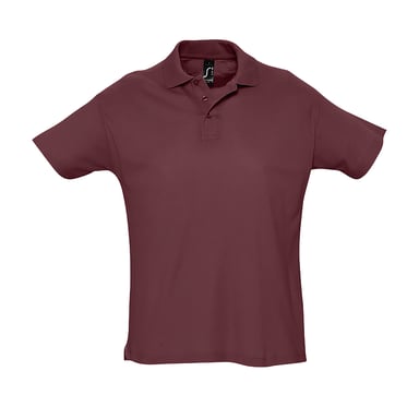 SOLS Mens Summer II Pique Short Sleeve Polo Shirt (Burgundy)