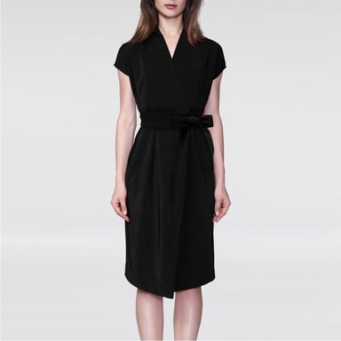 Mid-length dress effect wallet and belt added