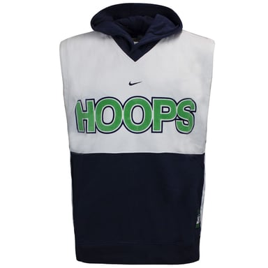 Nike Hoops logo sin mangas azul marino azul blanco chaleco con capucha para hombre 137685 451