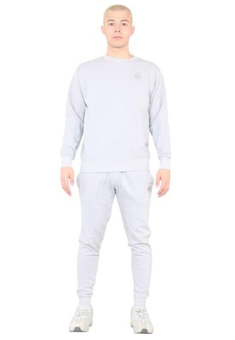 Chándal con logo bordado y cuello redondo MYT para hombre en gris