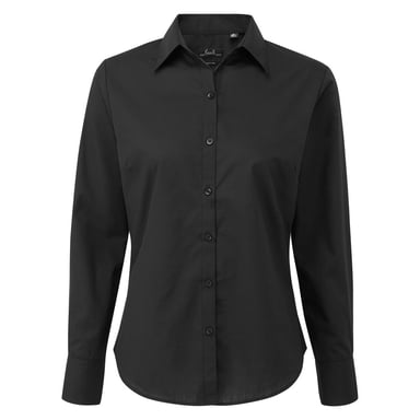 Premier Womens/Ladies Long-Sleeved Shirt (Black)