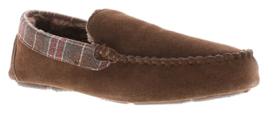 Hush Puppies Zapatillas de Casa para Hombre Moccasin Andreas de Cuero Suede Marrón