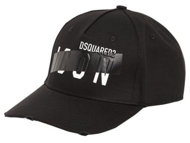 Gorra Icon Tape de algodón en negro de Dsquared2