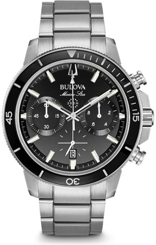 Bulova Marine Star Men's Silver Watch 96B272