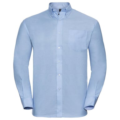 Russell Collection Mens Long Sleeve Easy Care Oxford Shirt (Oxford Blue)