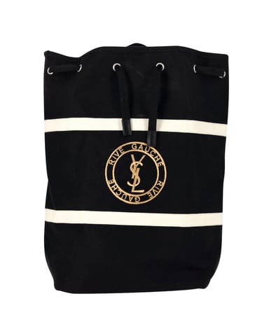 Saint Laurent Rive Gauche Backpack in Black Canvas