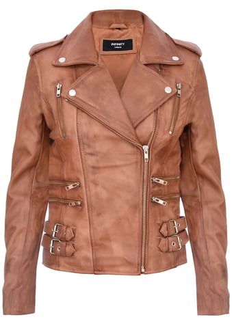 Chaqueta de motociclista de cuero Brando para mujer - Loddon