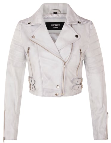 Chaqueta de cuero recortada Brando para mujer - Longtown