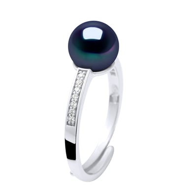 Ring Jewelry - Real Cultured Freshwater Pearl Round 7-8 mm