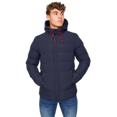 Crosshatch Mens Kampleys Embossed Padded Jacket (Navy)