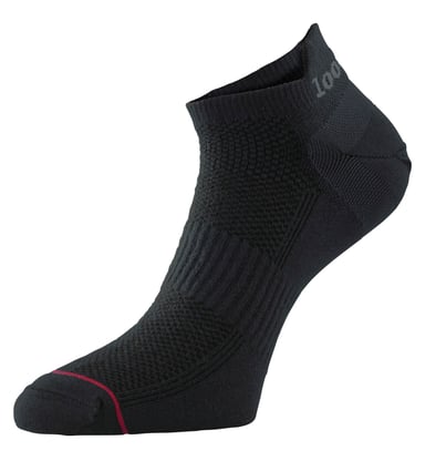 1000 Mile - Calcetines de entrenamiento para hombre Ultimate Low Cut Double Layer Moisture Wicking Trainer Socks - Negro