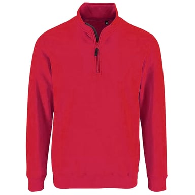 SOLS Mens Stan Contrast Zip Neck Sweatshirt (Red)