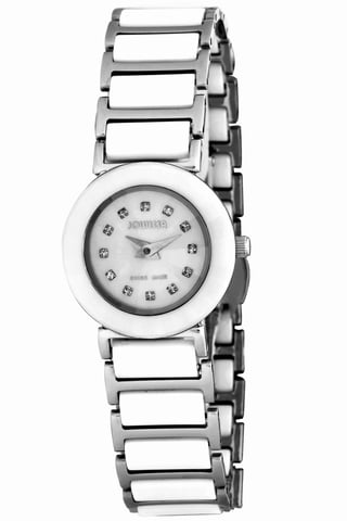 Jowissa: reloj de nácar clásico de cerámica para mujer