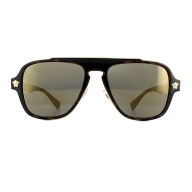 Gafas de Sol Versace VE2199 12524T Habana Oscuro Gris Oscuro Oro Espejado