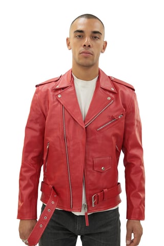 Chaqueta Brando de piel de vaca negra para hombre - Venice
