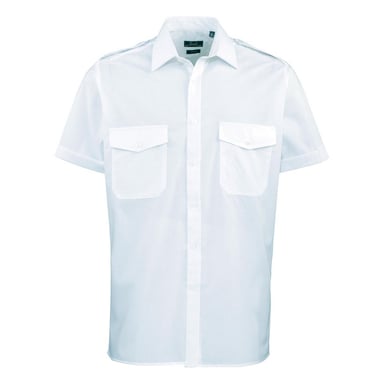 Premier Mens Short-Sleeved Pilot Shirt (Light Blue)