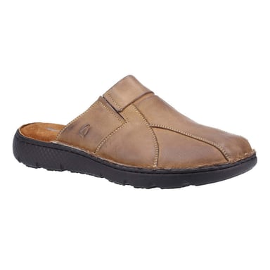 Hush Puppies Mens Carson Leather Mules (Olive)