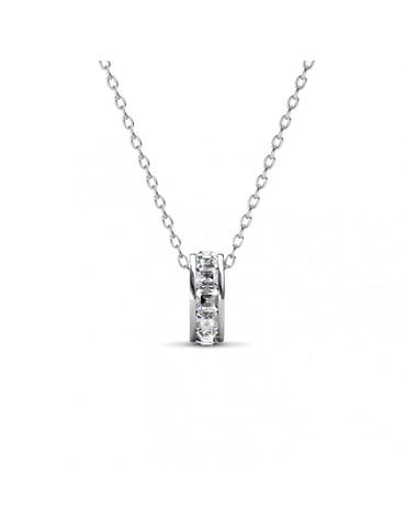 Colgantes de rodillos cuadrados - Plata y cristal