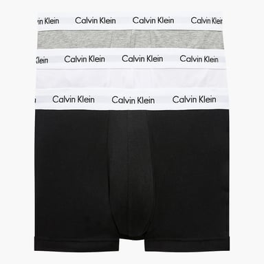 Calzoncillos Calvin Klein para hombre - 3 piezas - medio-alto - algodón elástico, negro/blanco/gris