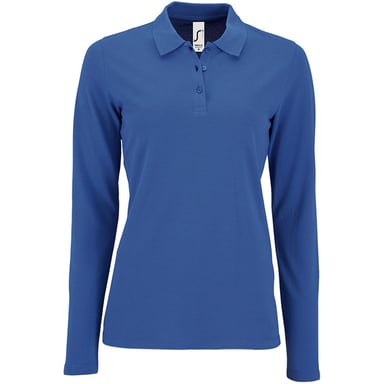 SOLS Womens/Ladies Perfect Long Sleeve Pique Polo Shirt (Royal Blue)