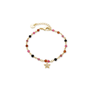 Pulsera Luxenter de Cristal Multicolor acabada en oro amarillo de 18K - Ryfos