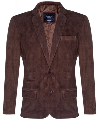 Chaqueta Blazer de Ante Abrigo de Cuero Italiano Suave