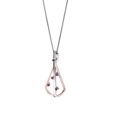 Orphelia 'Sacha' Women's 925 Sterling Silver Chain with Pendant - Silver/Rose ZH-7496