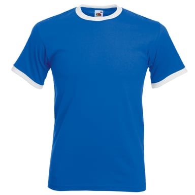 Fruit Of The Loom Mens Ringer Short Sleeve T-Shirt (Royal/White)