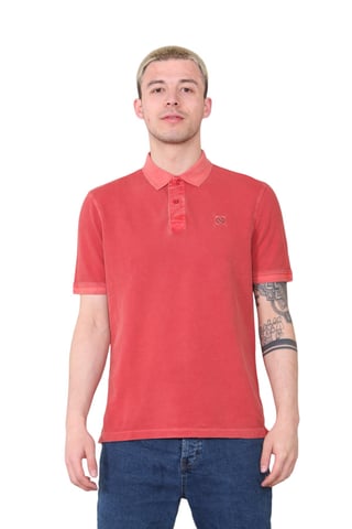 Polo SS para hombre de M&S en rojo ladrillo