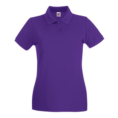 Fruit Of The Loom Ladies Lady-Fit Premium Short Sleeve Polo Shirt (Purple)