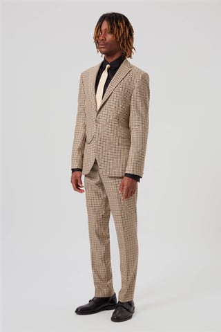 Blythe Slim Fit Beige Check Jacket