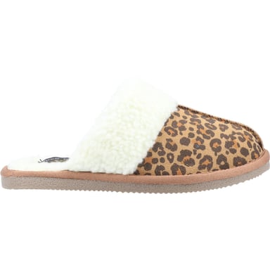 Hush Puppies Womens/Ladies Arianna Leopard Print Suede Slippers (Brown/White)