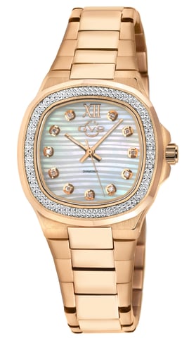 GV2 Potente Lady White MOP dial, 316L Stainless Steel IPRG Swiss Diamond Bracelet Watch
GV2 Potente Lady White MOP (Madre de Perla) dial, 316L Acero Inoxidable IPRG Pulsera de Diamantes Suizos
