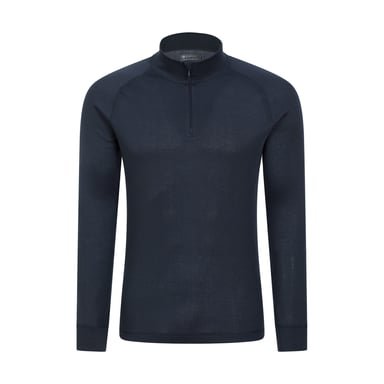 Mountain Warehouse Mens Talus Zip Neck Long-Sleeved Thermal Top (Navy)