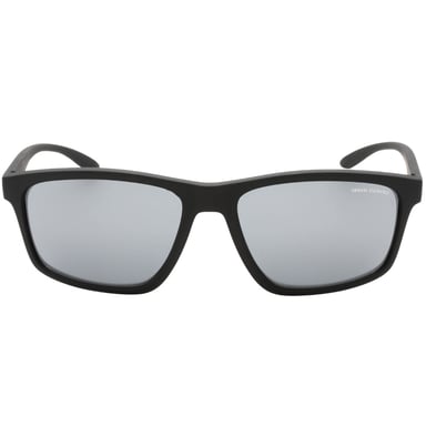 Armani Exchange gafas de sol negras con lentes espejadas en gris claro