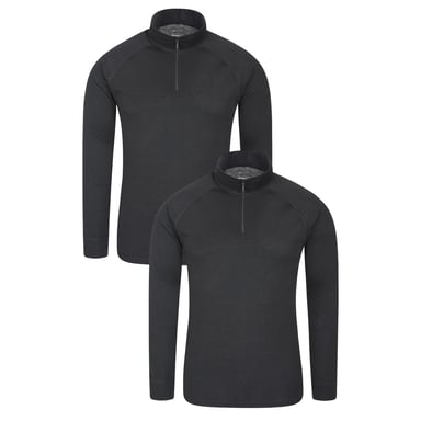 Mountain Warehouse Mens Talus Base Layer Top (Pack of 2) (Black)