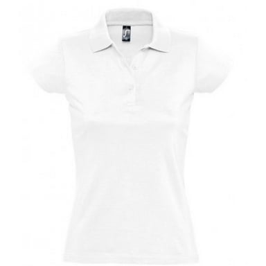 SOLS Womens/Ladies Prescott Short Sleeve Jersey Polo Shirt (White)