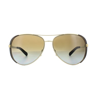 Gafas de sol Michael Kors Aviator Womens Gold Dark Chocolate Brown Gradient Polarizadas