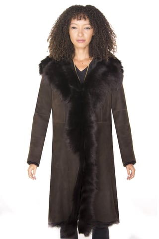 Gabardina de piel de oveja Toscana para mujer - Tbilisi