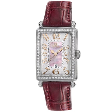 Reloj de Cuarzo Mini Gevril para Mujeres 7248RV Avenida de las Américas con Diamante Rosa
