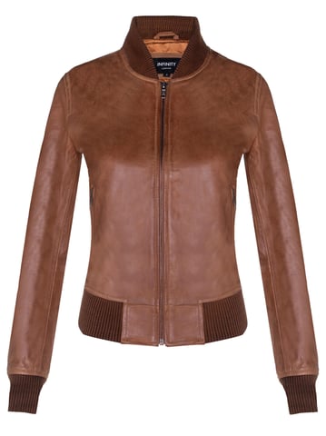 Cazadora bomber clásica de cuero MA-1 para mujer, Newcastle